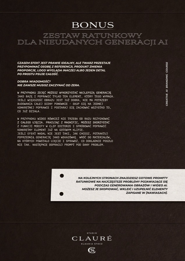 Bonus — Zestaw ratunkowy dla nieudanych generacji AI